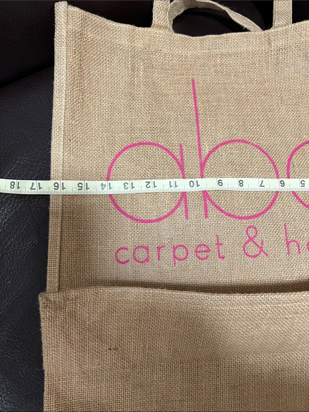 ABC Carpet & Home Natural Jute Tote with Pink Logo